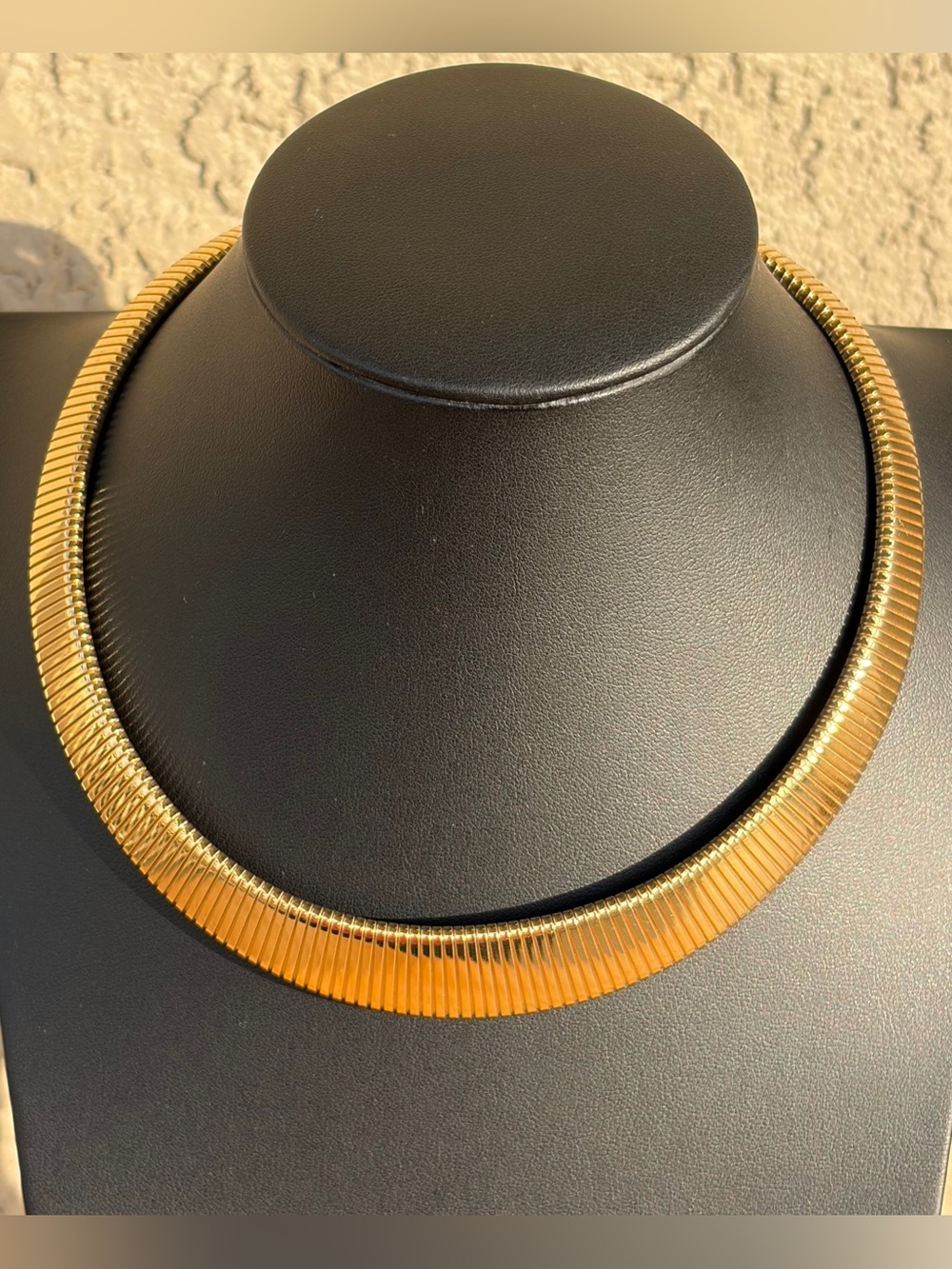 Monet Classic Gold-Tone Ribbed Collar Necklace